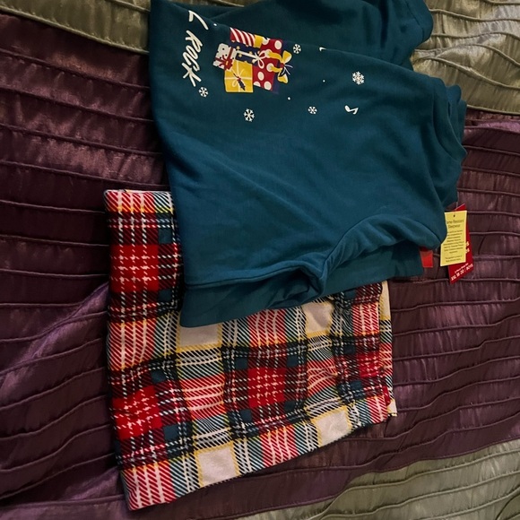 NWT- Kids Pajama Set - size 18/20- Blue and Red Plaid - Picture 5 of 6